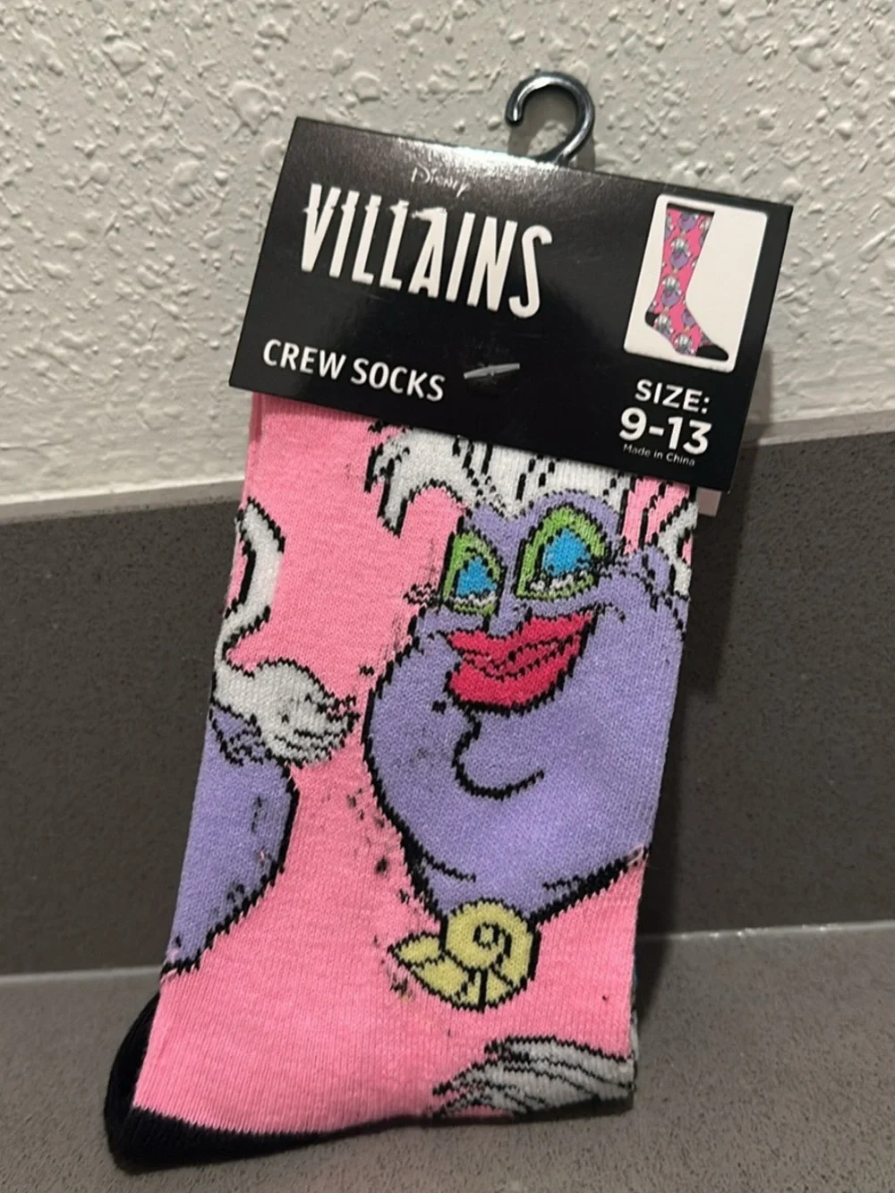 Disney Villains Ursula Pink and Purple Crew Socks